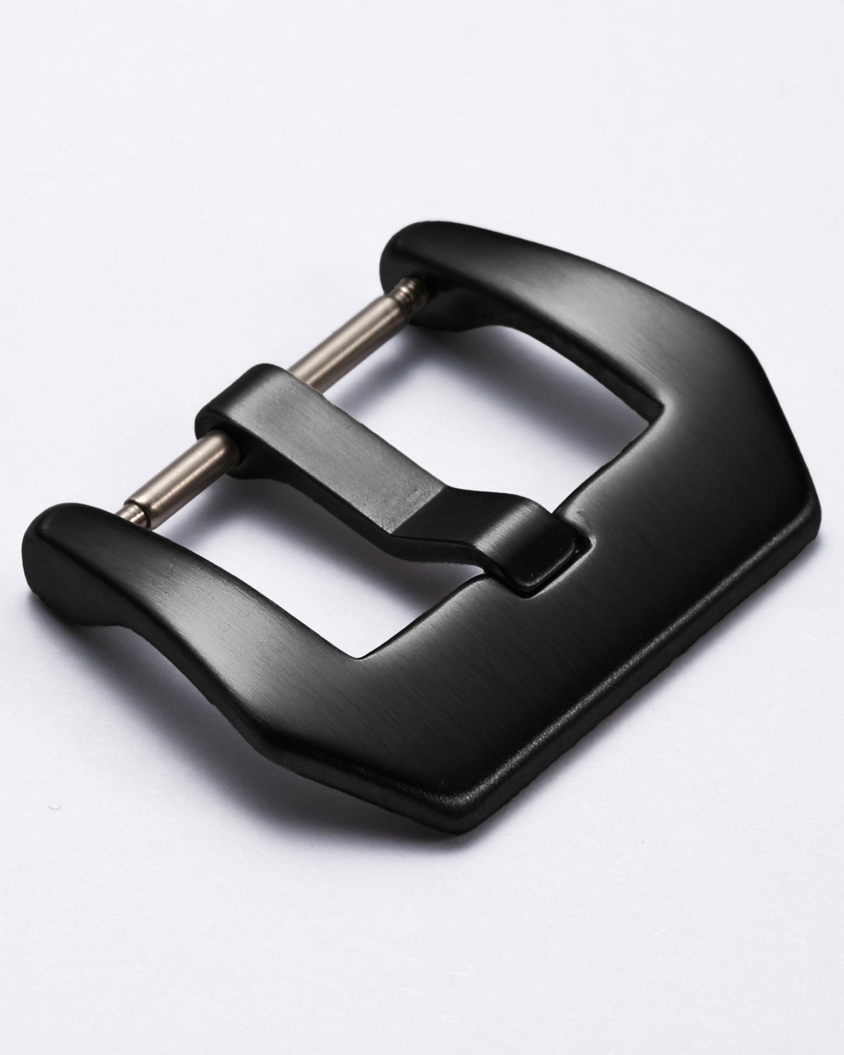 Black 316L Stainless Steel Large Trapezoid Pre-V Style Watch Buckle  - Heavy Duty | Matte Brushed Finish