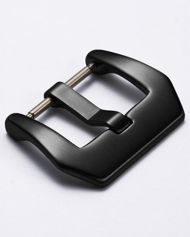 Black 316L Stainless Steel Large Trapezoid Pre-V Style Watch Buckle  - Heavy Duty | Matte Brushed Finish