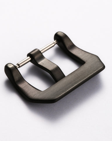 Black 316L Stainless Steel Large Trapezoid Pre-V Style Watch Buckle  - Heavy Duty | Matte Brushed Finish