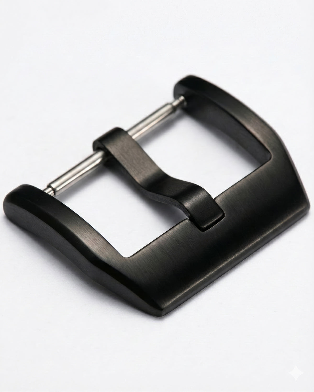 Black Premium Reinforced 316L Stainless Steel Watch Buckle | Brushed & Polished Mix Finish