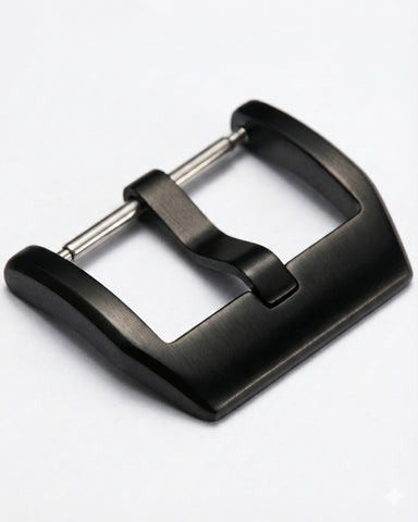 Black Premium Reinforced 316L Stainless Steel Watch Buckle | Brushed & Polished Mix Finish