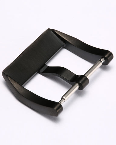Black Premium Reinforced 316L Stainless Steel Watch Buckle | Brushed & Polished Mix Finish