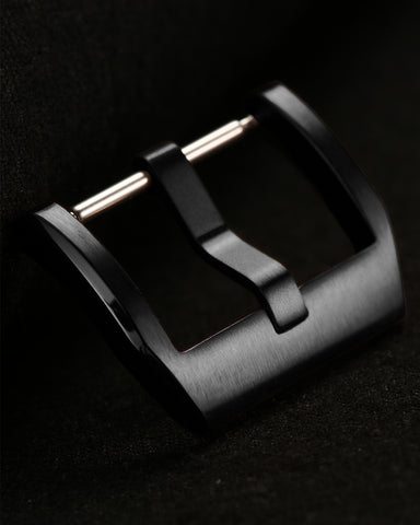 Black Premium Reinforced 316L Stainless Steel Watch Buckle | Brushed & Polished Mix Finish