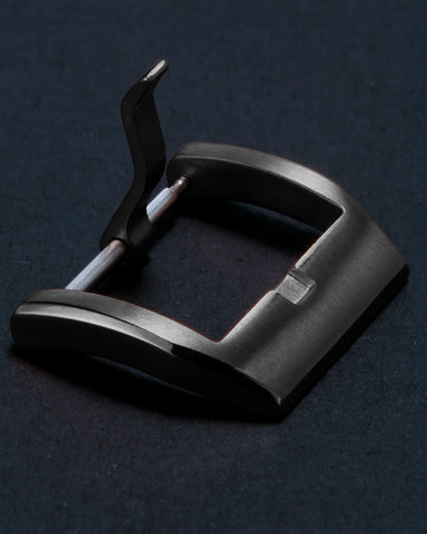 Black Premium Reinforced 316L Stainless Steel Watch Buckle | Brushed & Polished Mix Finish