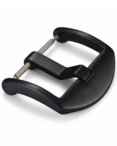Black 316L Stainless Steel Watch Tang Buckle - Heavy Duty Square | Matte Brushed Finish
