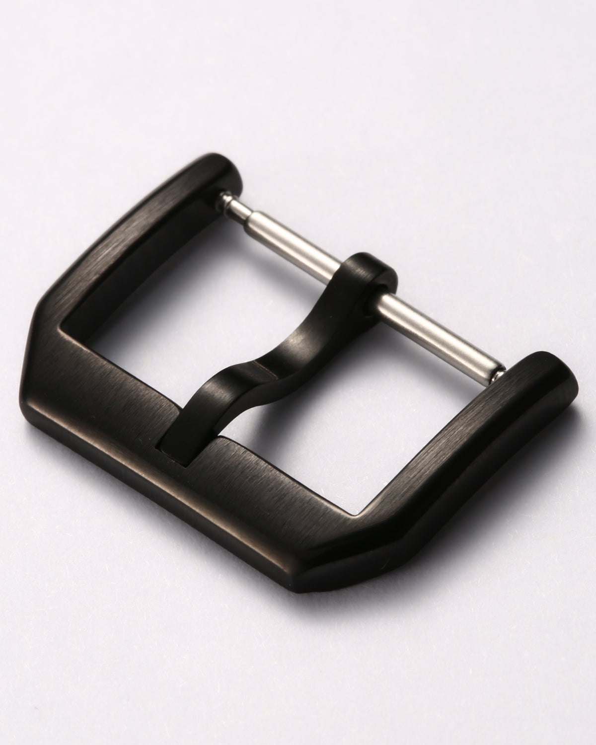 Black Classic Slim 316L Stainless Steel Pin Buckle | Brushed & Polished Mix