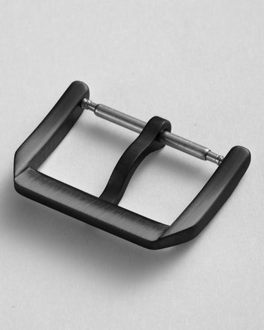Black Classic Slim 316L Stainless Steel Pin Buckle | Brushed & Polished Mix