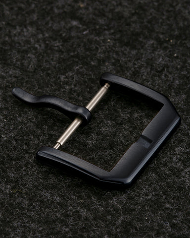 Black Classic Slim 316L Stainless Steel Pin Buckle | Brushed & Polished Mix