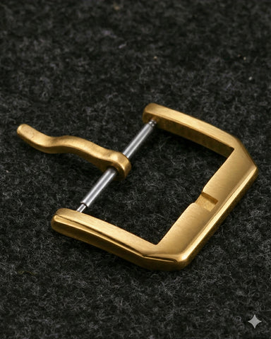 Gold Classic Slim 316L Stainless Steel Pin Buckle | Brushed & Polished Mix