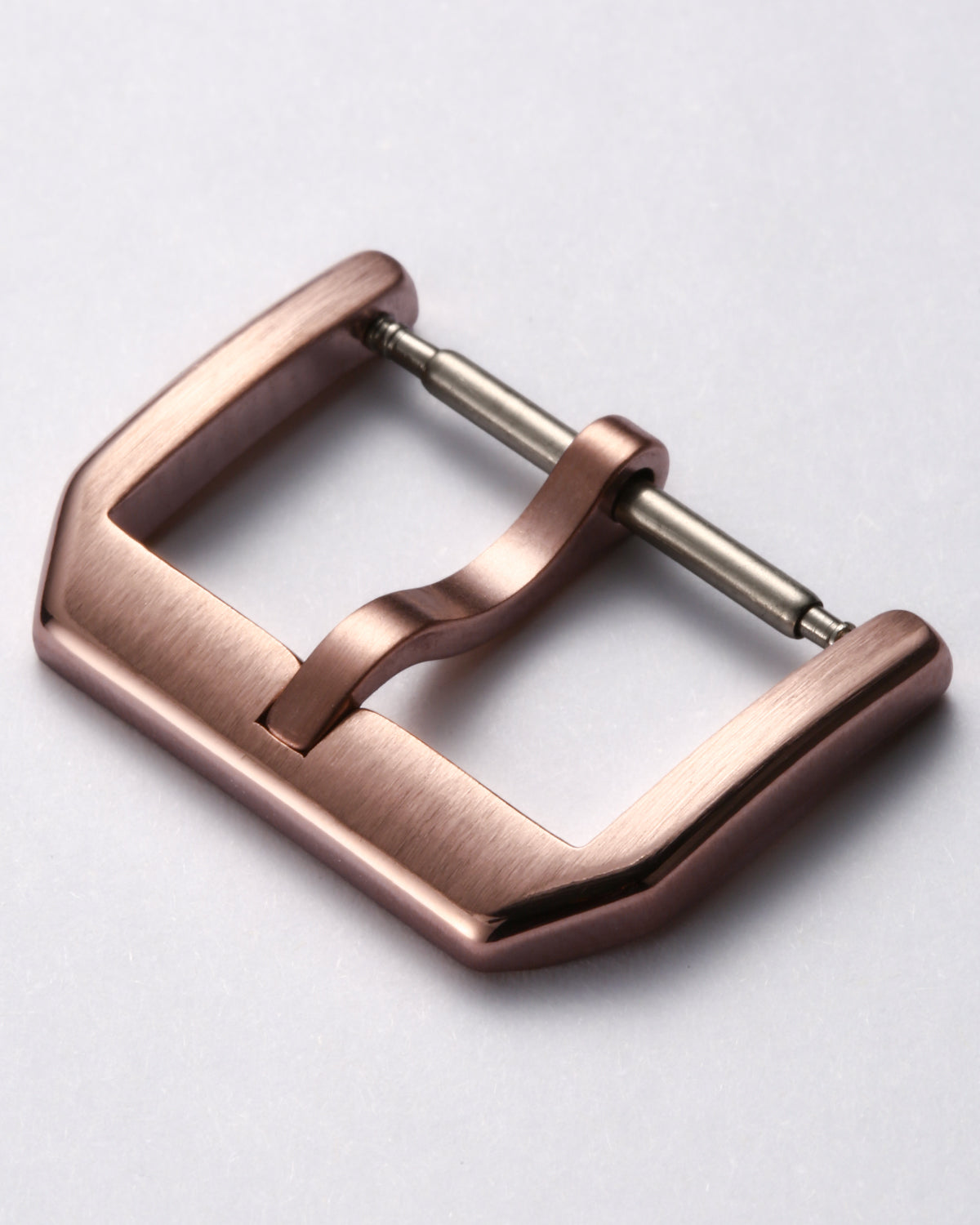 Rose Gold Classic Slim 316L Stainless Steel Pin Buckle | Brushed & Polished Mix