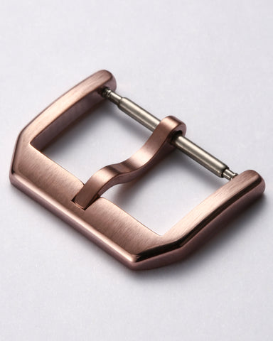 Rose Gold Classic Slim 316L Stainless Steel Pin Buckle | Brushed & Polished Mix