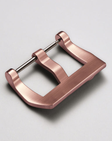 Rose Gold 316L Stainless Steel Trapezoid Pre-V Style Watch Buckle with Gothic Skull Relief | Matte Brushed Finish