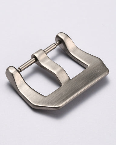 Silver 316L Stainless Steel Large Trapezoid Pre-V Style Watch Buckle  - Heavy Duty | Matte Brushed Finish