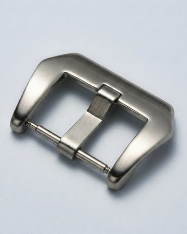 Silver 316L Stainless Steel Large Trapezoid Pre-V Style Watch Buckle  - Heavy Duty | Matte Brushed Finish