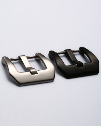 Black 316L Stainless Steel Large Trapezoid Pre-V Style Watch Buckle  - Heavy Duty | Matte Brushed Finish