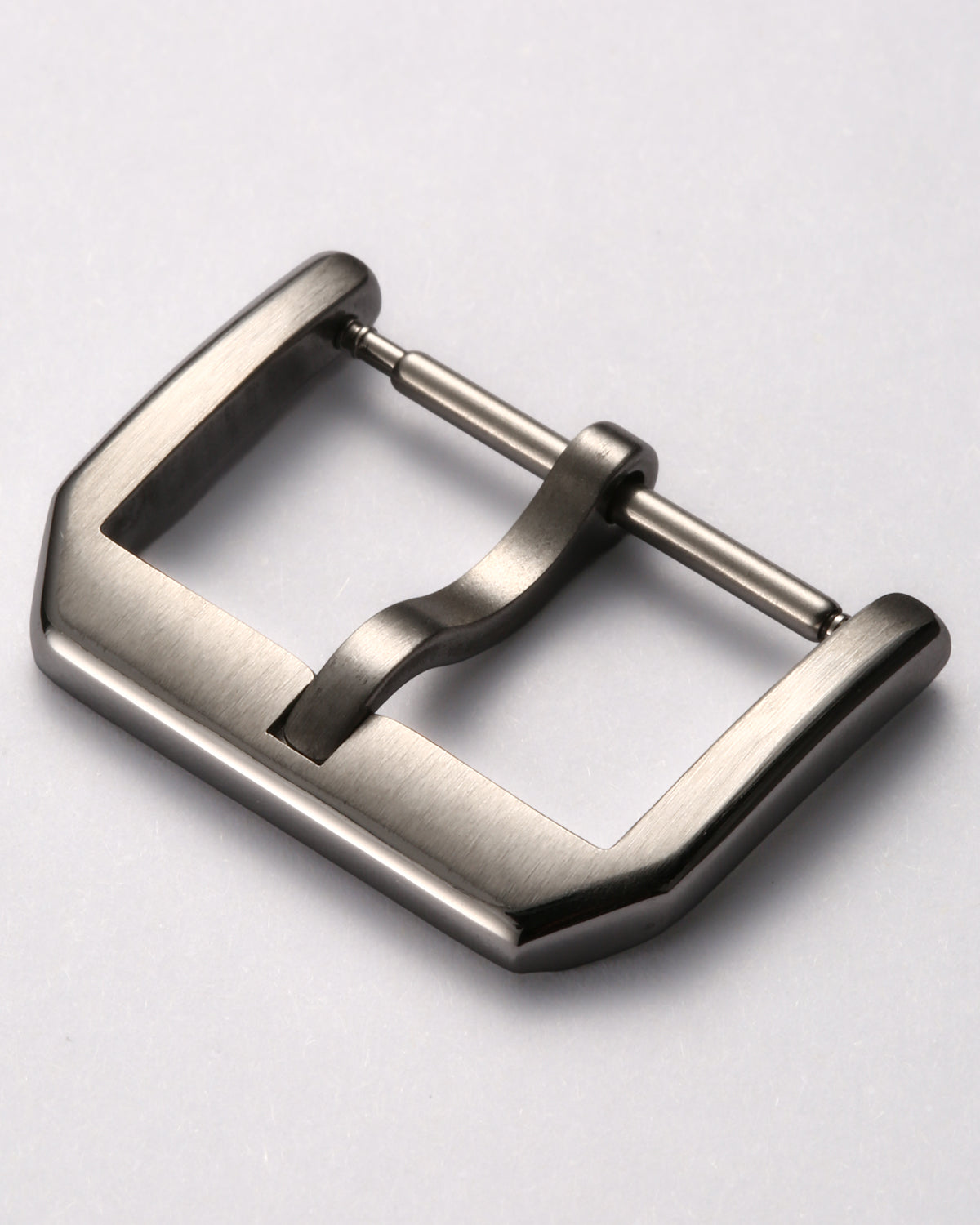 Silver Classic Slim 316L Stainless Steel Pin Buckle | Brushed & Polished Mix