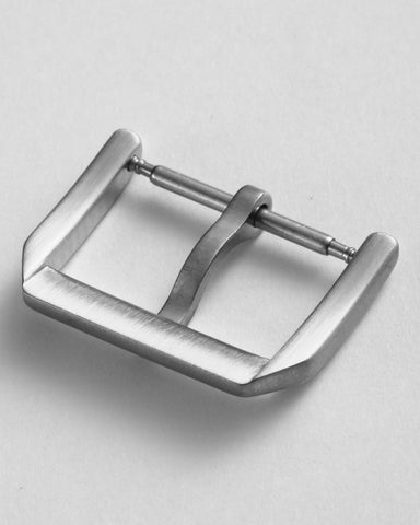 Silver Classic Slim 316L Stainless Steel Pin Buckle | Brushed & Polished Mix