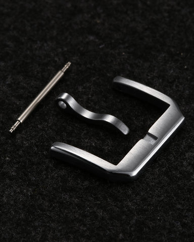 Silver Classic Slim 316L Stainless Steel Pin Buckle | Brushed & Polished Mix