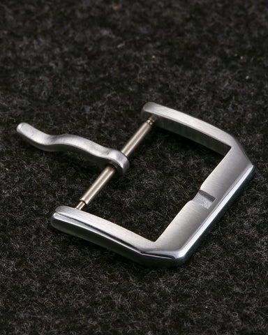 Silver Classic Slim 316L Stainless Steel Pin Buckle | Brushed & Polished Mix
