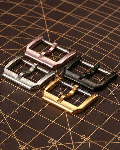 Silver Classic Slim 316L Stainless Steel Pin Buckle | Brushed & Polished Mix