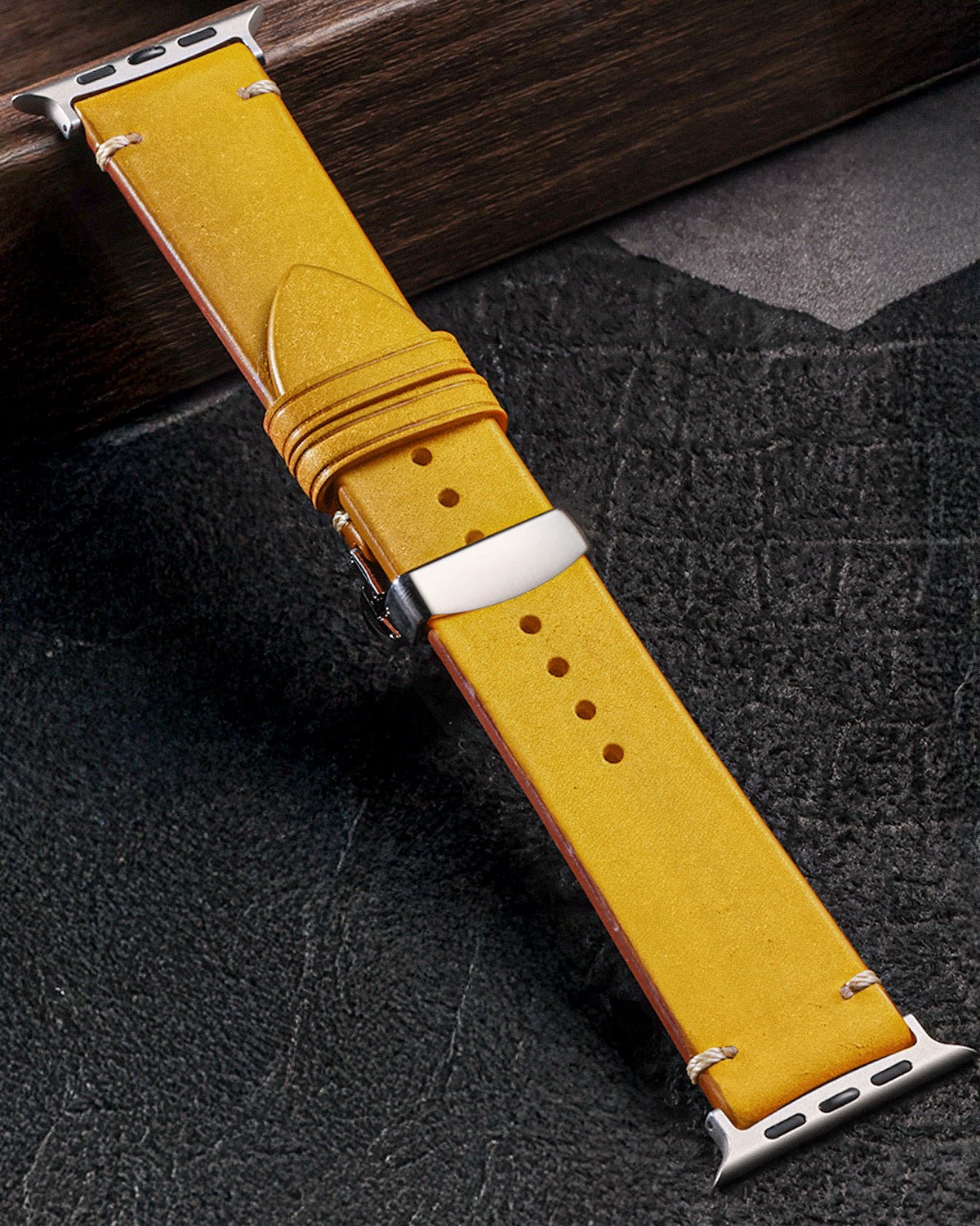 Yellow-Italian-Distressed-Calfskin-iWatch-Straps-1