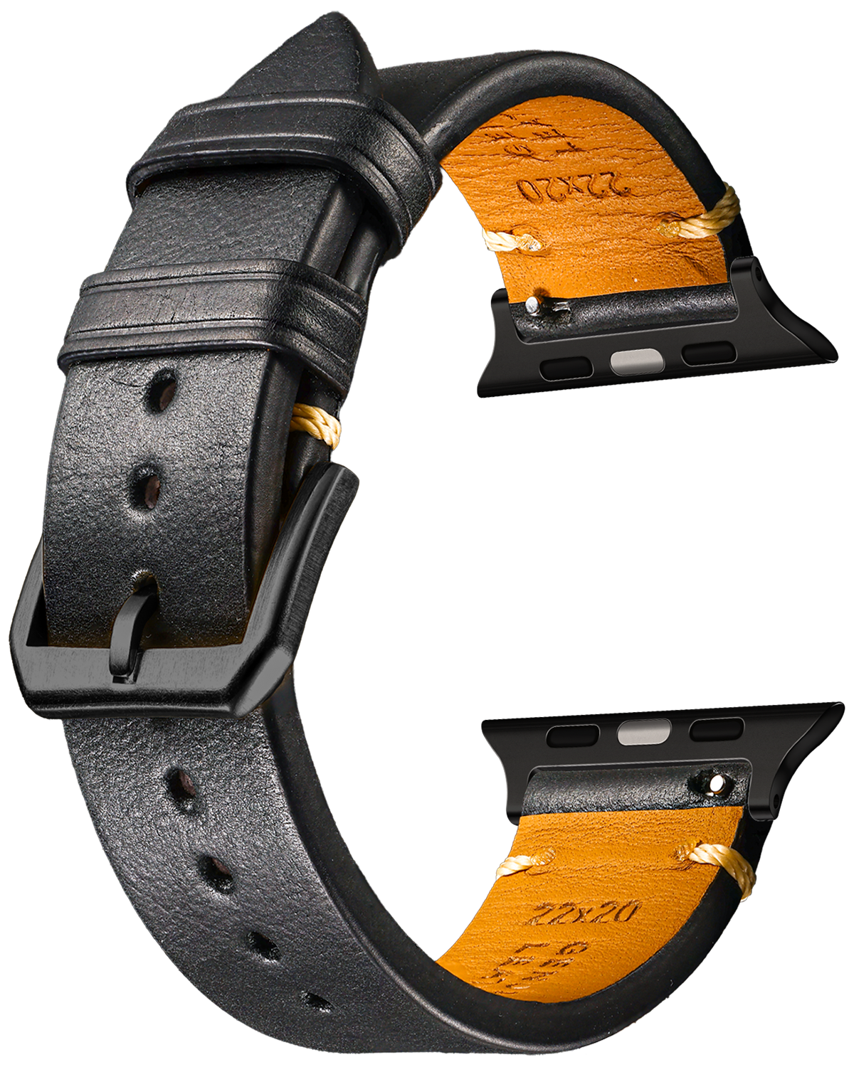 Italian-Soft-Calfskin-iWatch-Straps-Black-Black