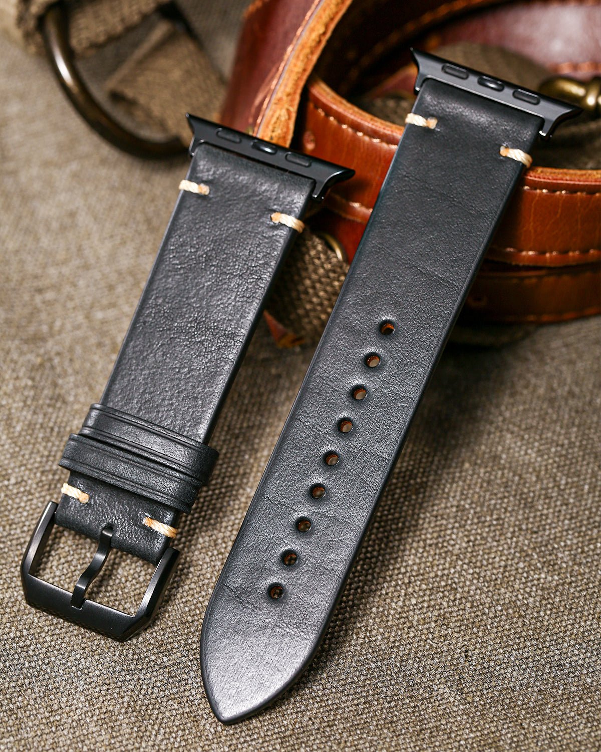 Black-Italian-Calfskin-iWatch-Straps-2