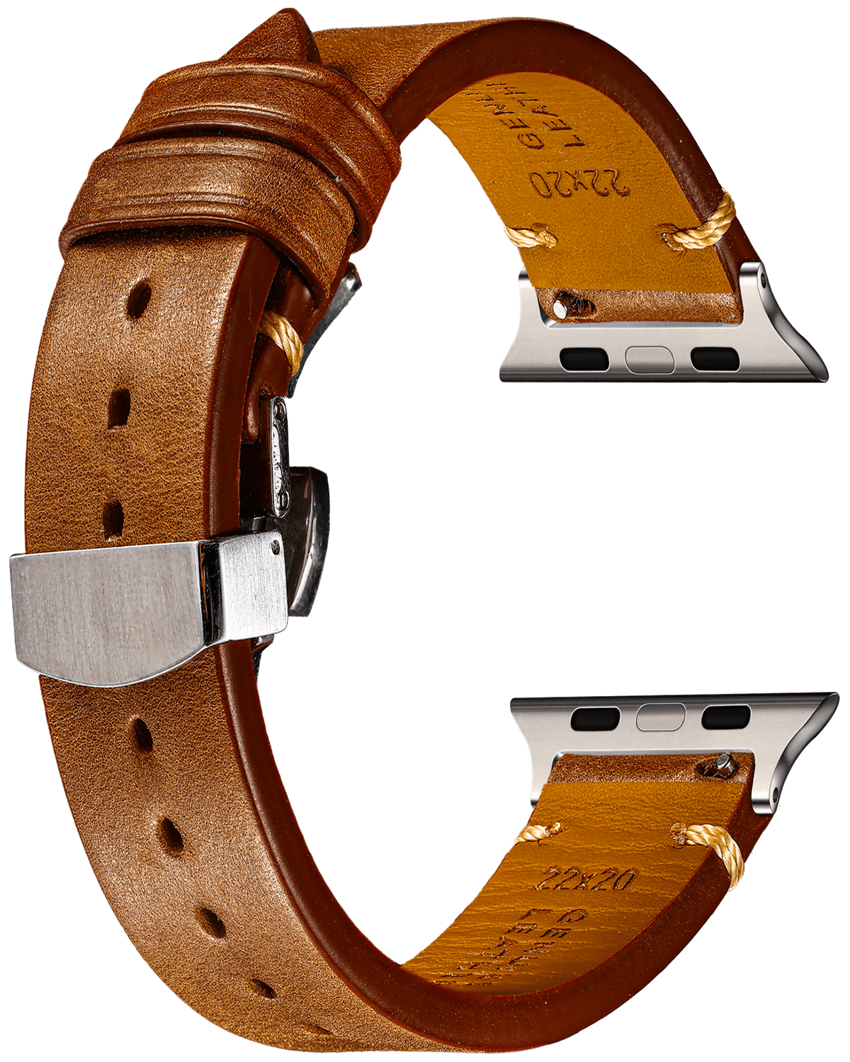Italian-Soft-Calfskin-iWatch-Straps-Brown-Clasp-Silver