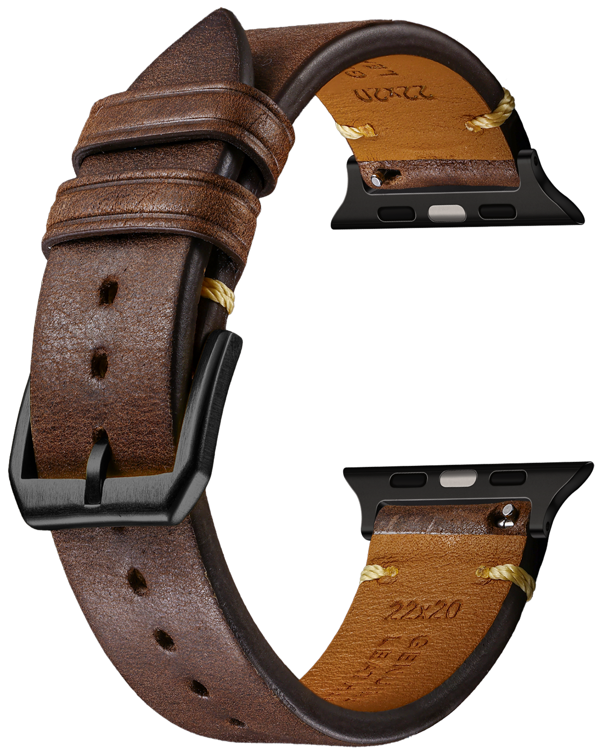 Italian-Soft-Calfskin-iWatch-Straps-Coffee-Black