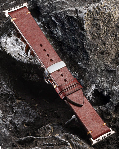Coffee-Italian-Distressed-Calfskin-iWatch-Straps-1
