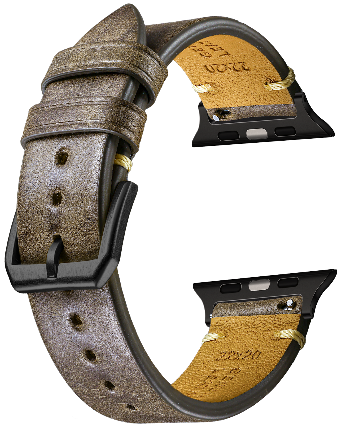 Italian-Soft-Calfskin-iWatch-Straps-Gray-Black