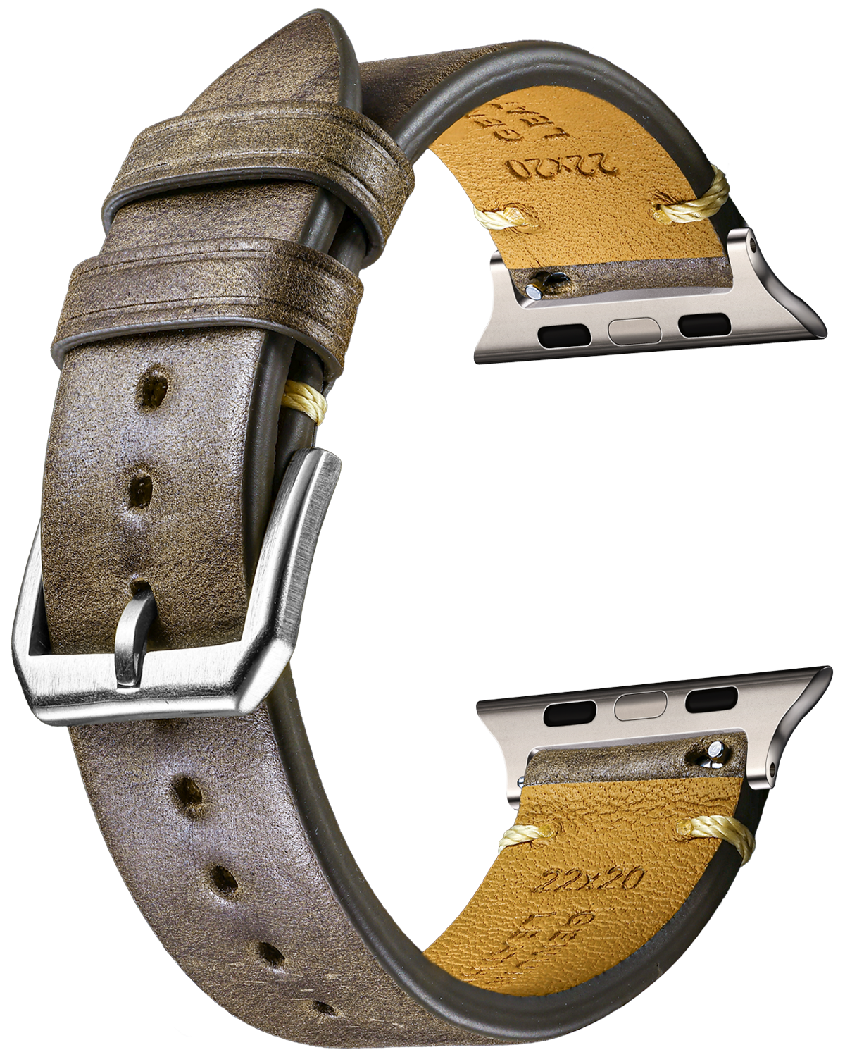 Italian-Soft-Calfskin-iWatch-Straps-Gray-Silver