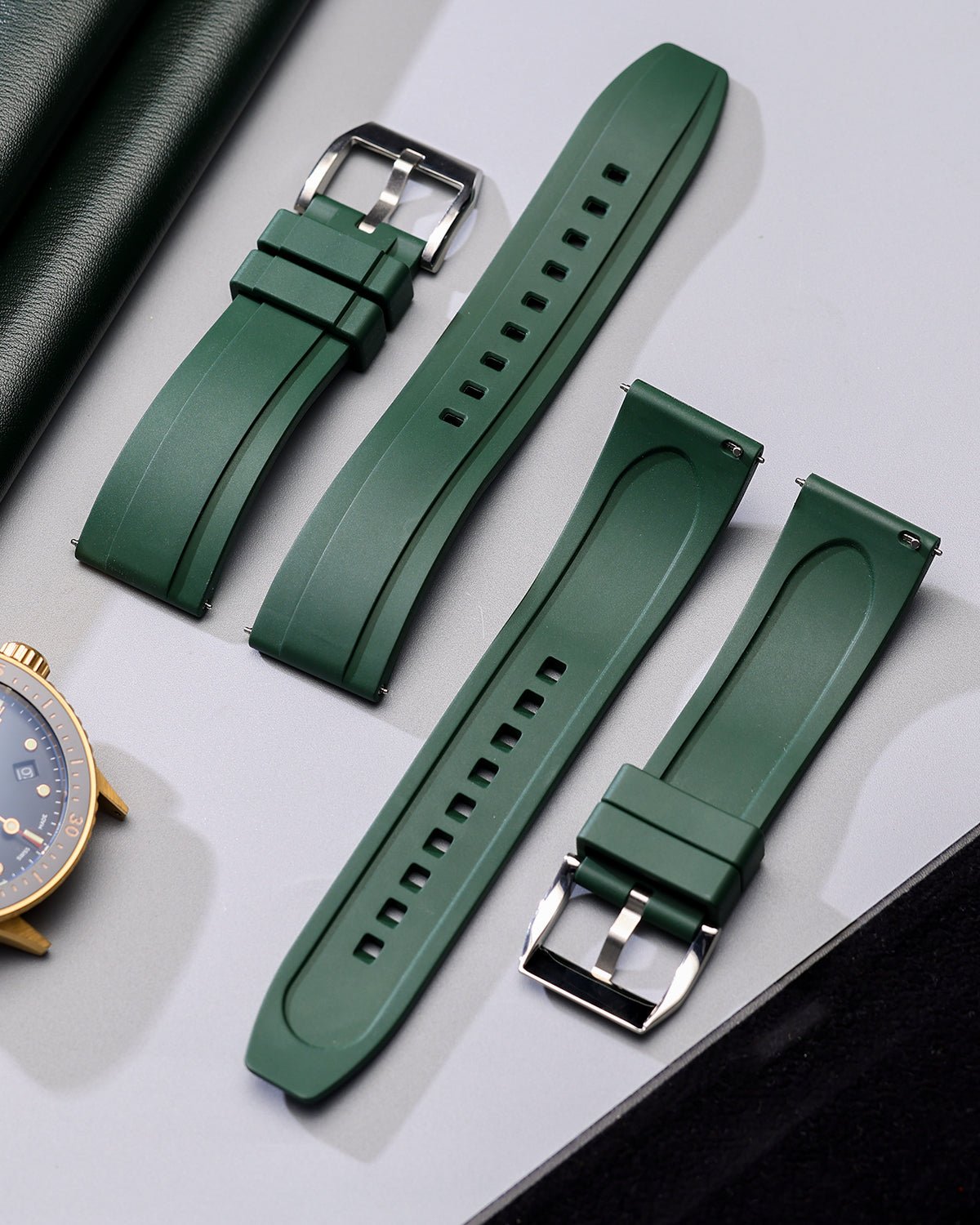Green-S-FKM-Rubber-Watch-Strap-1