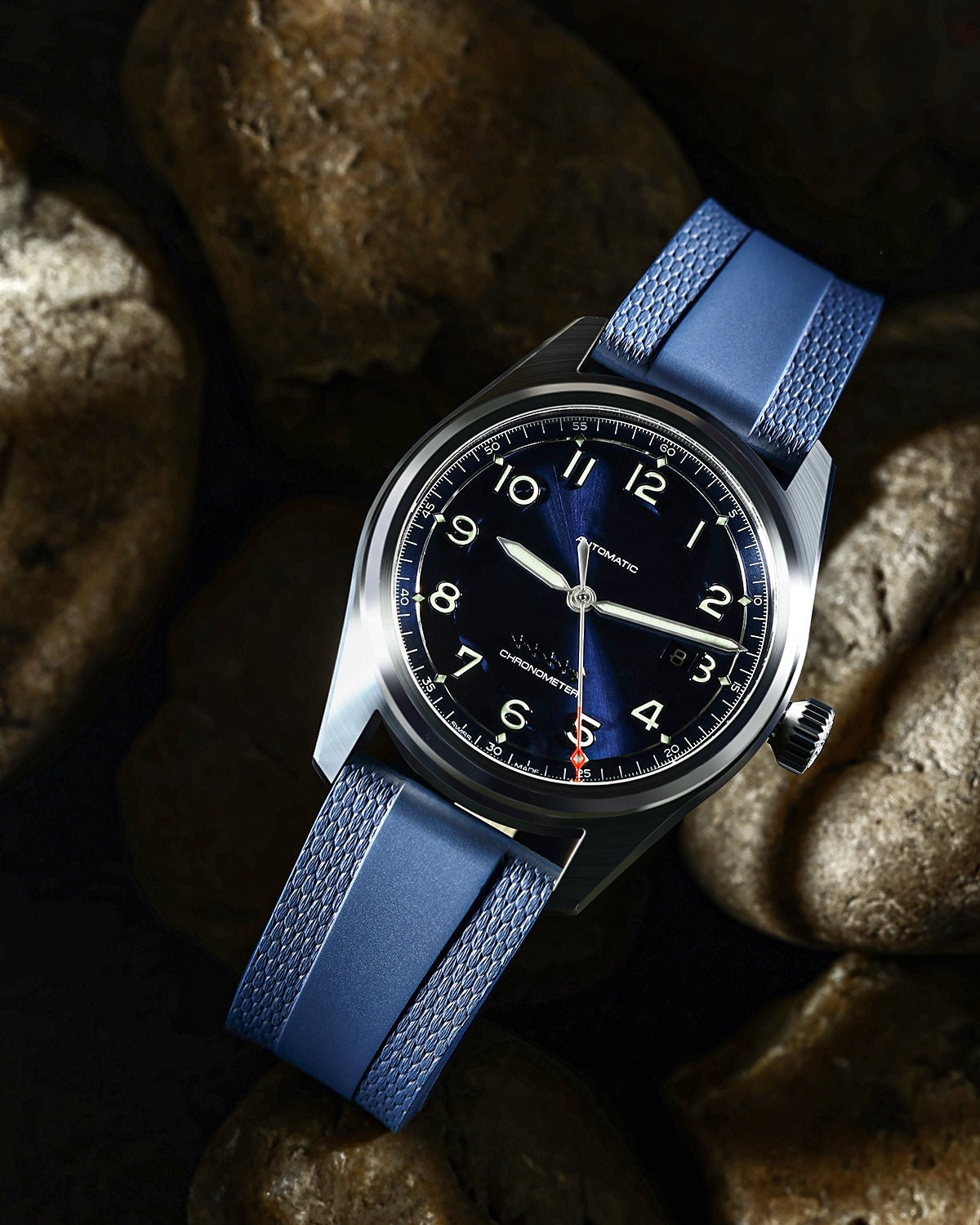 Blue-Woven-Texture-FKM-Rubber-Watch-Straps-1