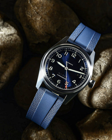 Blue-Woven-Texture-FKM-Rubber-Watch-Straps-1