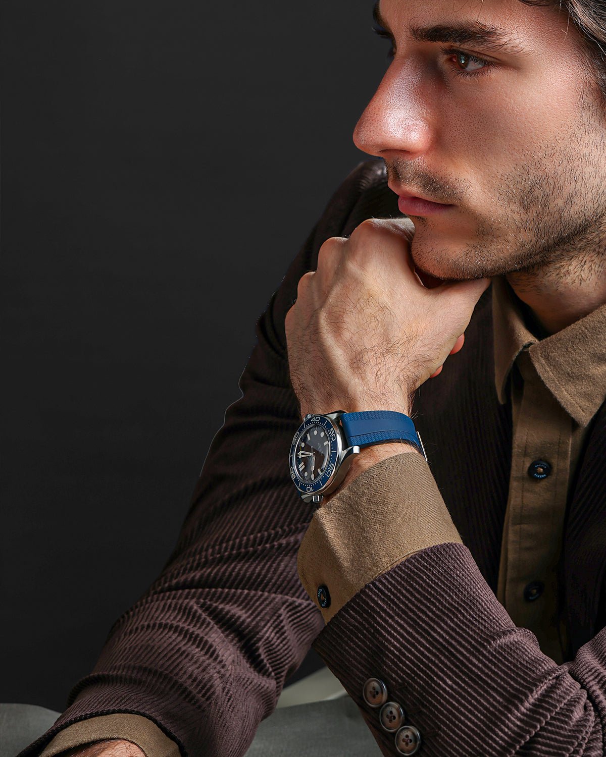 Blue-Woven-Texture-FKM-Rubber-Watch-Straps-2