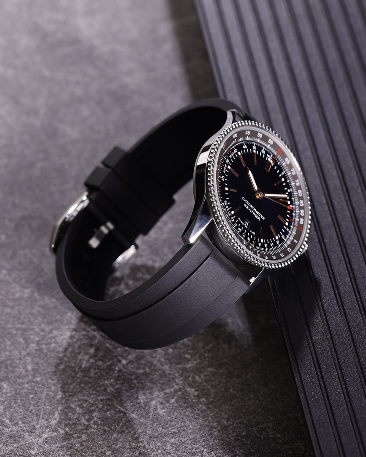 Black-FKM-Rubber-Watch-Strap-2