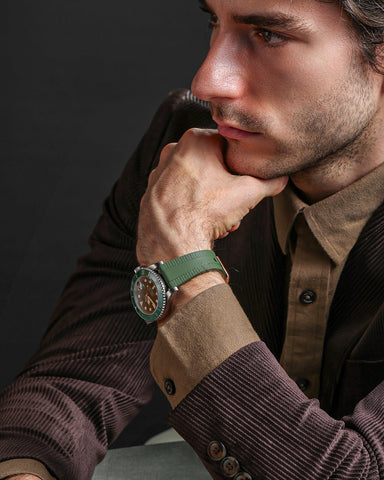 Green-Woven-Texture-FKM-Rubber-Watch-Straps-2