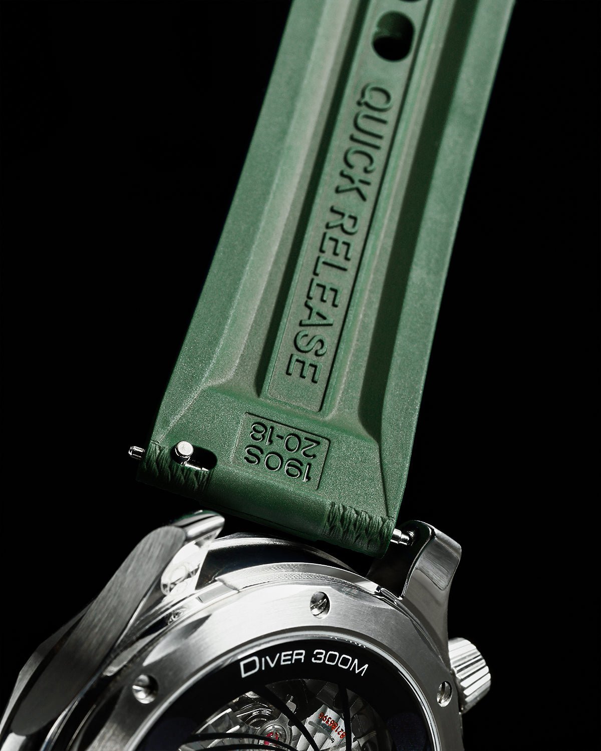 Green-Woven-Texture-FKM-Rubber-Watch-Straps-3