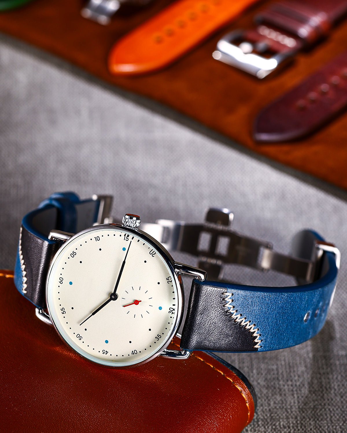 Blue-W-Polished-Contrast-Leather-Strap-1